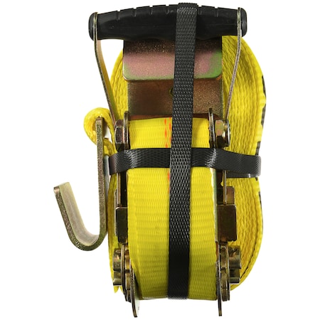 Keeper 27'X2" Ratchet Tie-Down, Yellow, Flat Hooks, 3,333Lbs WLL 4623